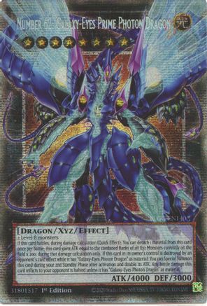 Number 62: Galaxy-Eyes Prime Photon Dragon (Starlight Rare) - BLGG-EN140 Starlight Rare 1st Edition
