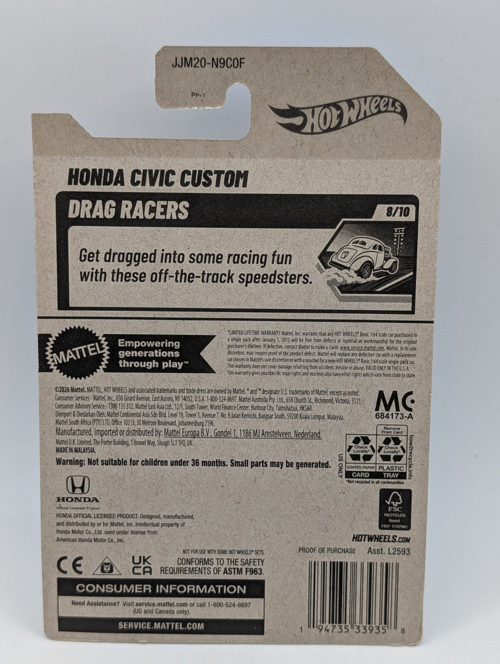 2026 Hot Wheels Super Treasure Hunt Honda Civic Custom 159/250 STH w/ Protector