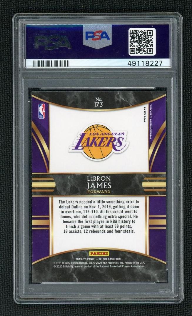 2019 Panini Select Prizms Silver LeBron James #173 PSA 10