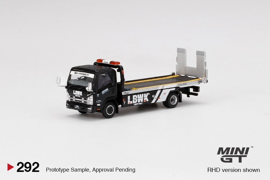 Mini GT #292 Isuzu N-Series Vehicles Flatbed Car Transport LBWK Black 1:64
