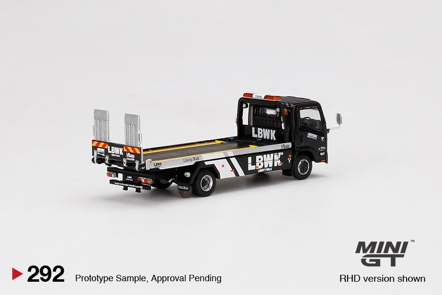 Mini GT #292 Isuzu N-Series Vehicles Flatbed Car Transport LBWK Black 1:64