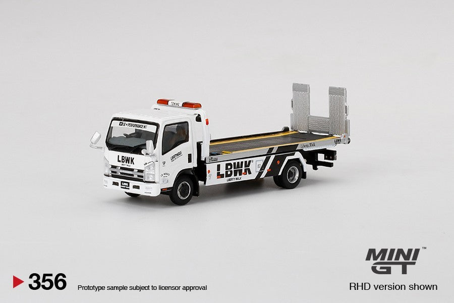 Mini GT 1:64 Isuzu N-Series Vehicle Transporter LBWK White #356