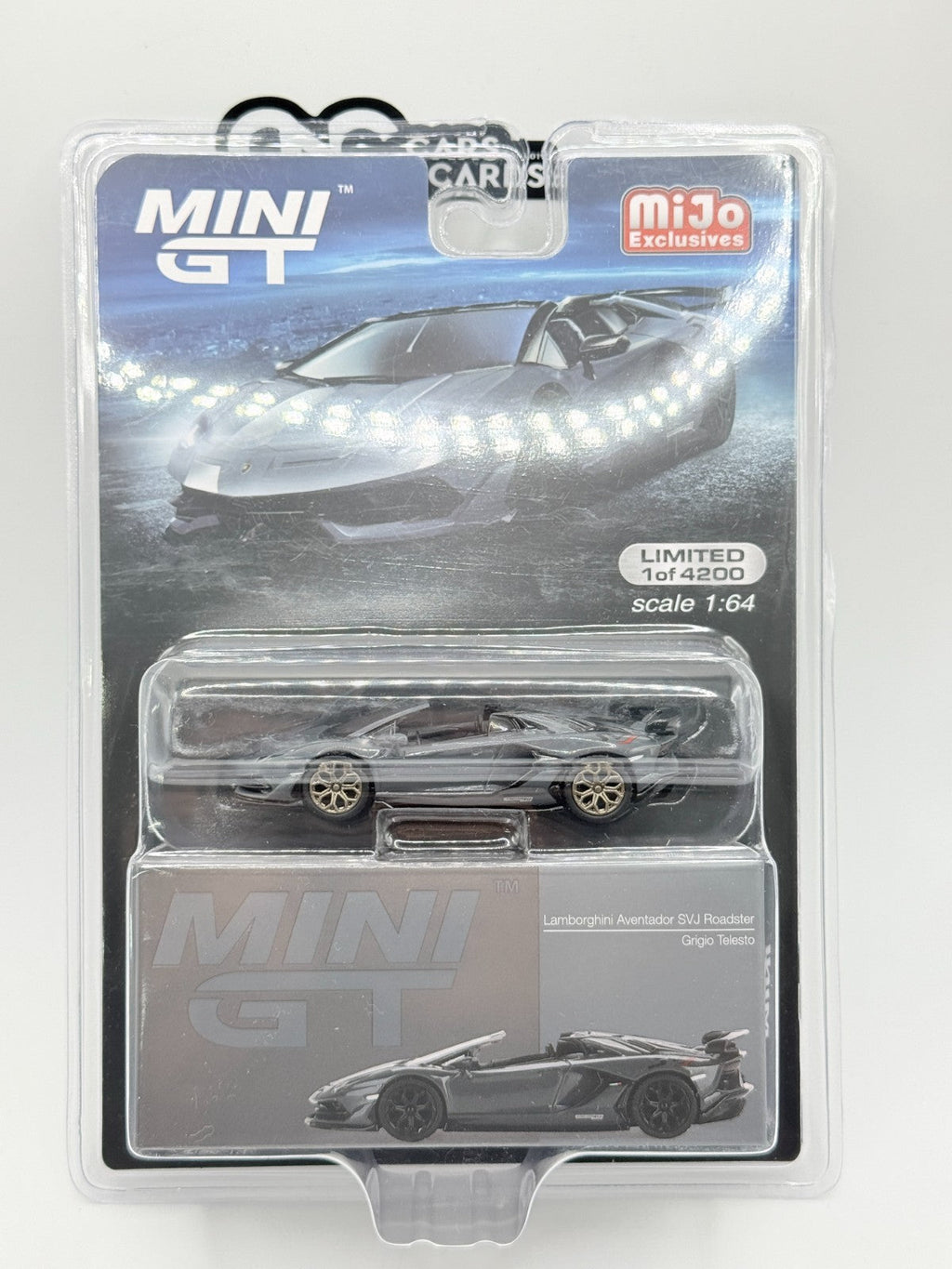 Mini GT 1:64 Lamborghini Aventador SVJ Roadster Grigio Telesto Grey CHASE #425