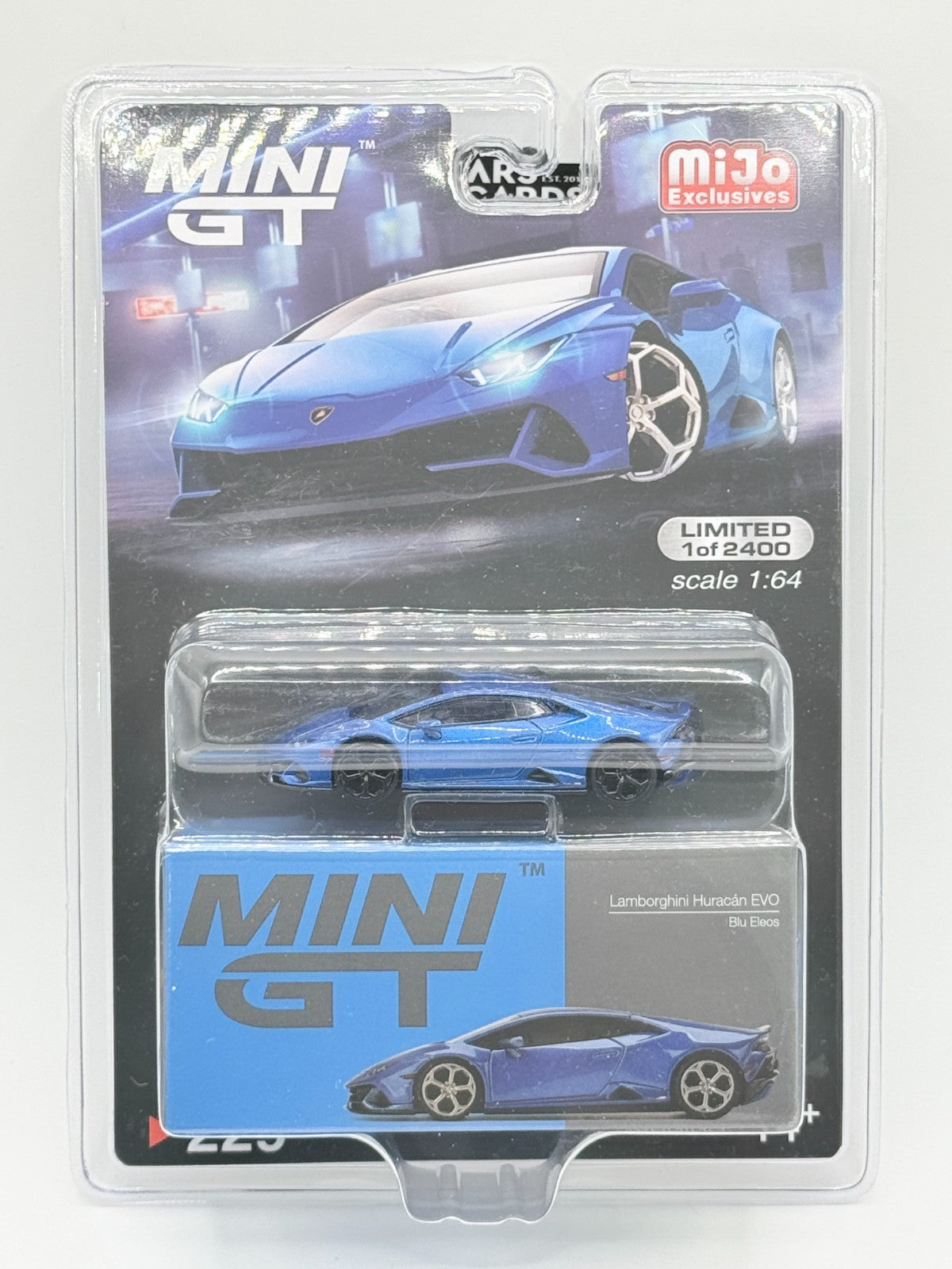 Mini GT 1:64 Lamborghini Huracan EVO Blu Eleos RARE CHASE #229