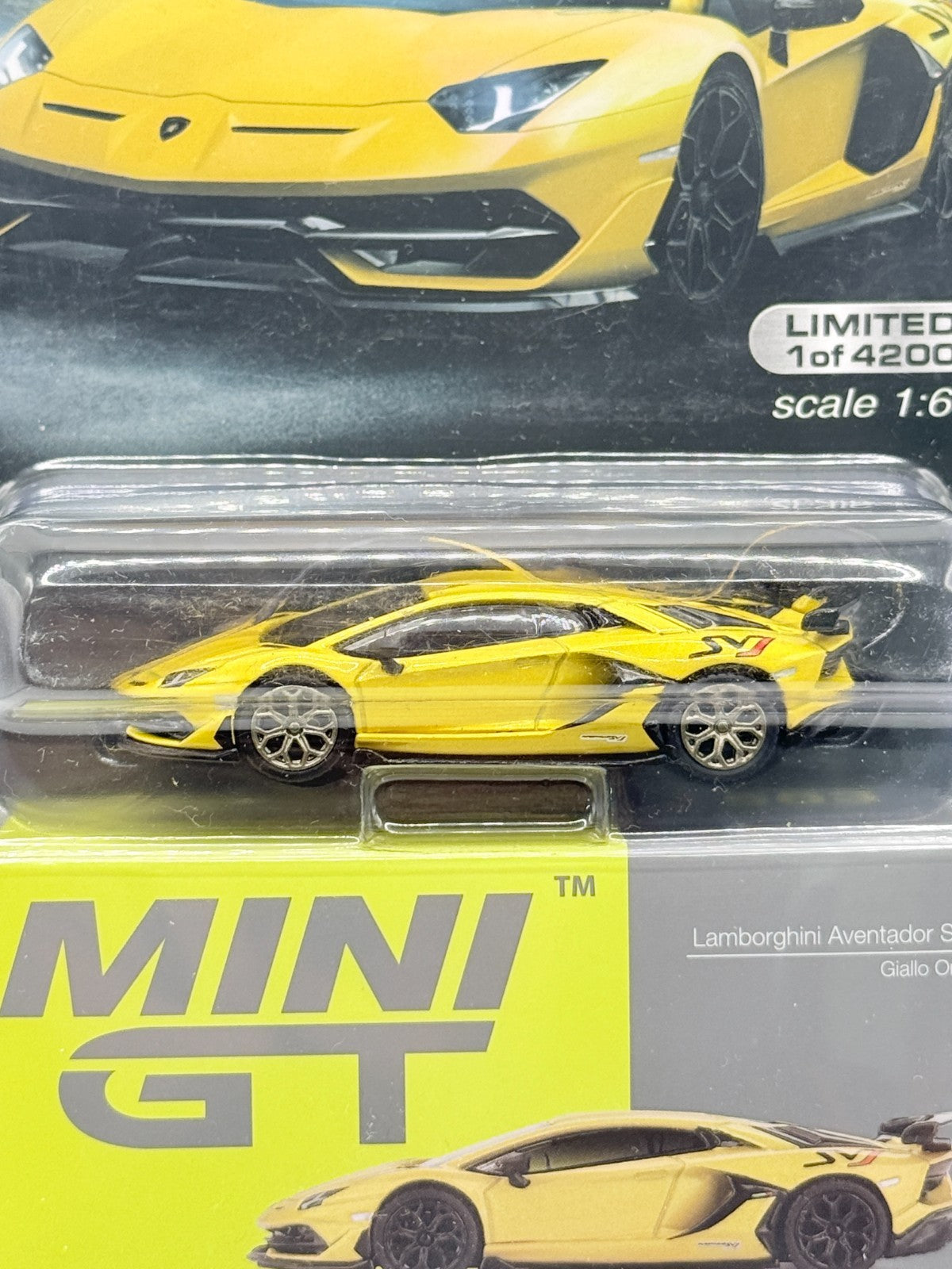 Mini GT 1:64 Lamborghini Aventador SVJ Giallo Orion RARE CHASE #563