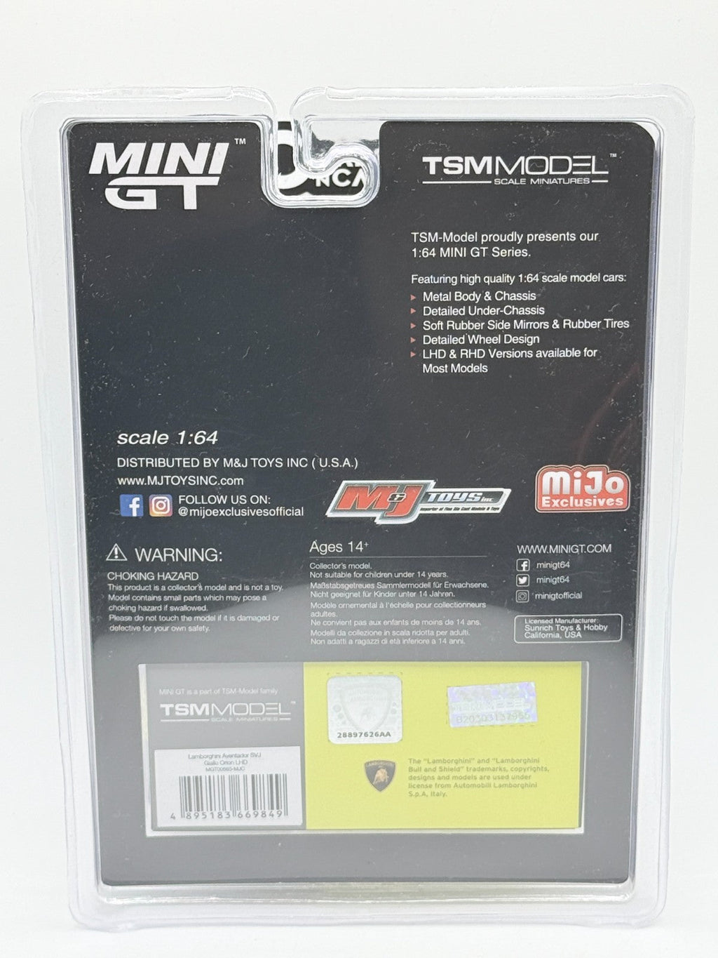 Mini GT 1:64 Lamborghini Aventador SVJ Giallo Orion RARE CHASE #563