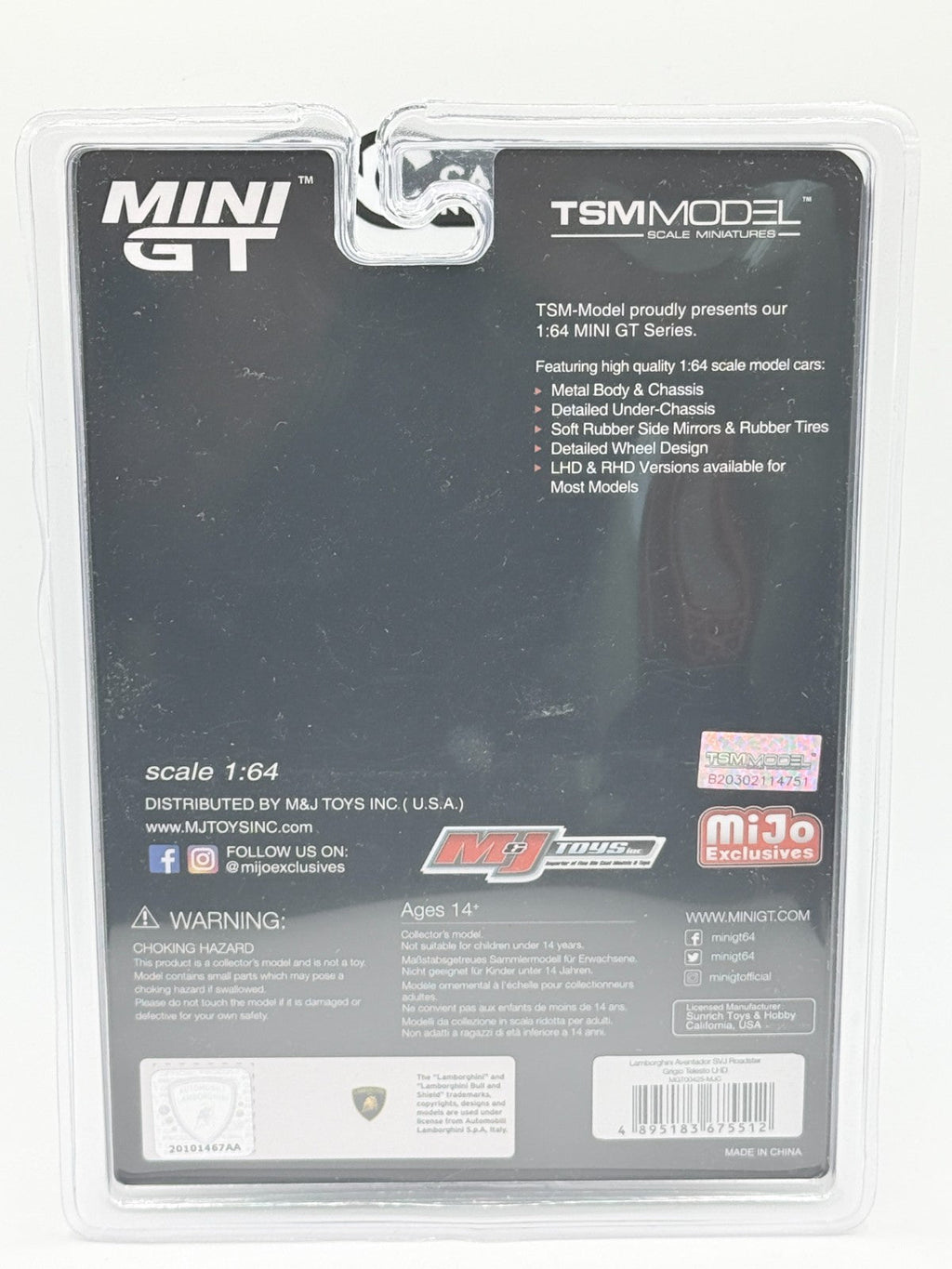 Mini GT 1:64 Lamborghini Aventador SVJ Roadster Grigio Telesto Grey CHASE #425