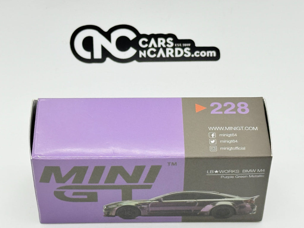 Mini GT 1:64 228 LB WORKS BMW M4 Purple Green Metallic Open Box Mint