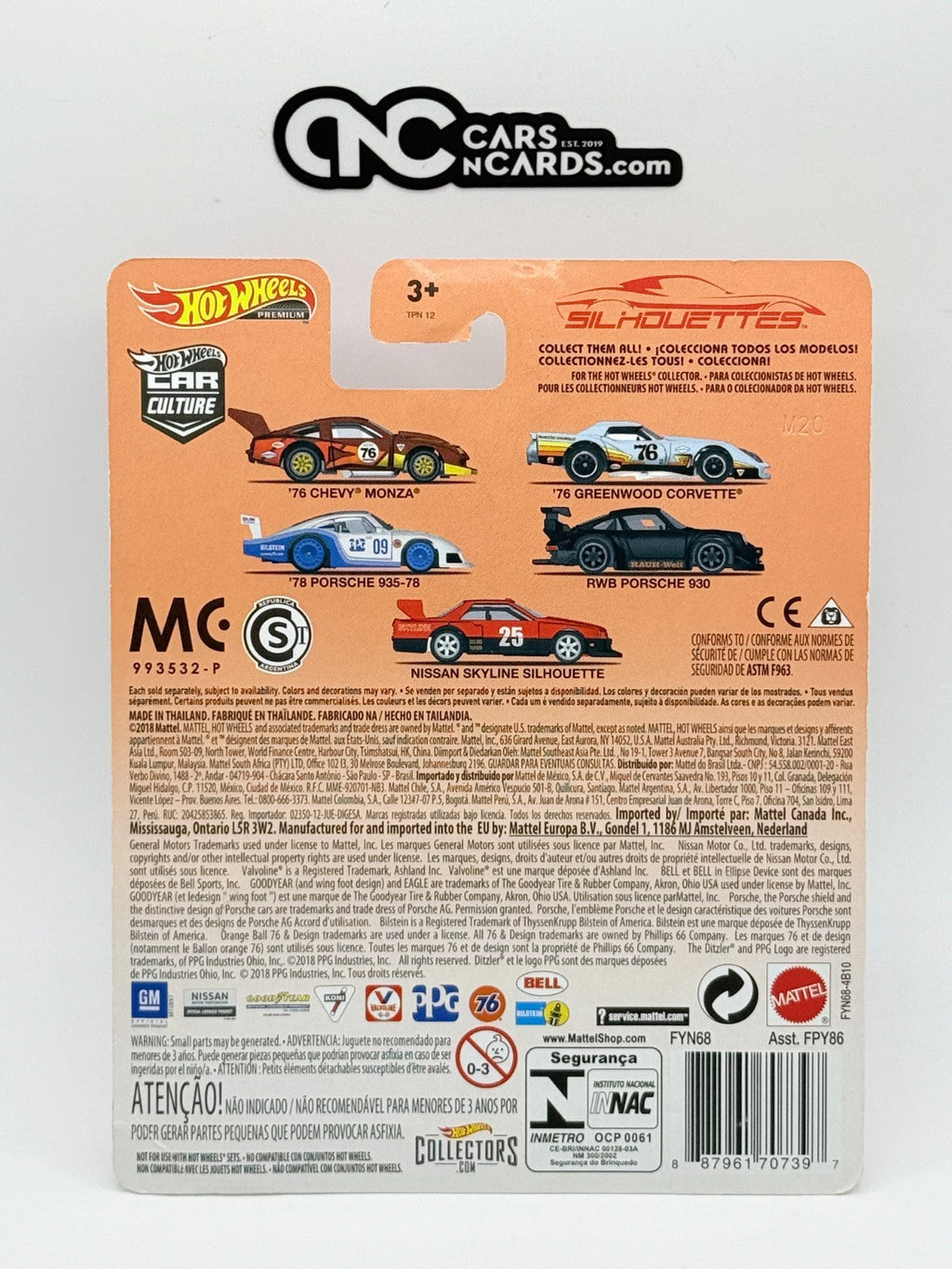 2019 Hot Wheels Premium Car Culture Silhouettes RWB Porsche 930 With Protector