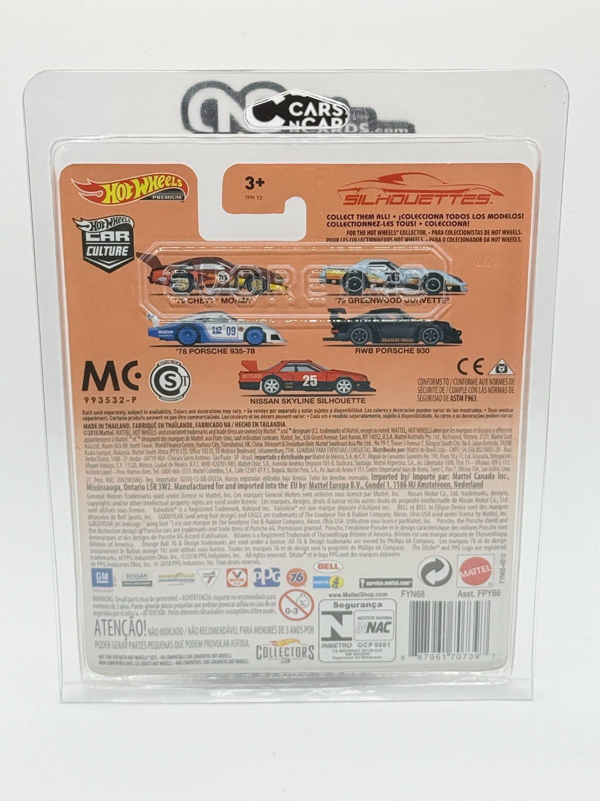 2019 Hot Wheels Premium Car Culture Silhouettes RWB Porsche 930 With Protector