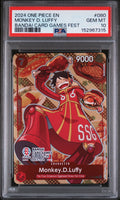 #080 MONKEY D. LUFFY BANDAI CARD GAMES FEST PSA 10