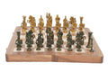 Skywalk Hand Crafted Roman Brass Chess Set With Wooden Board
