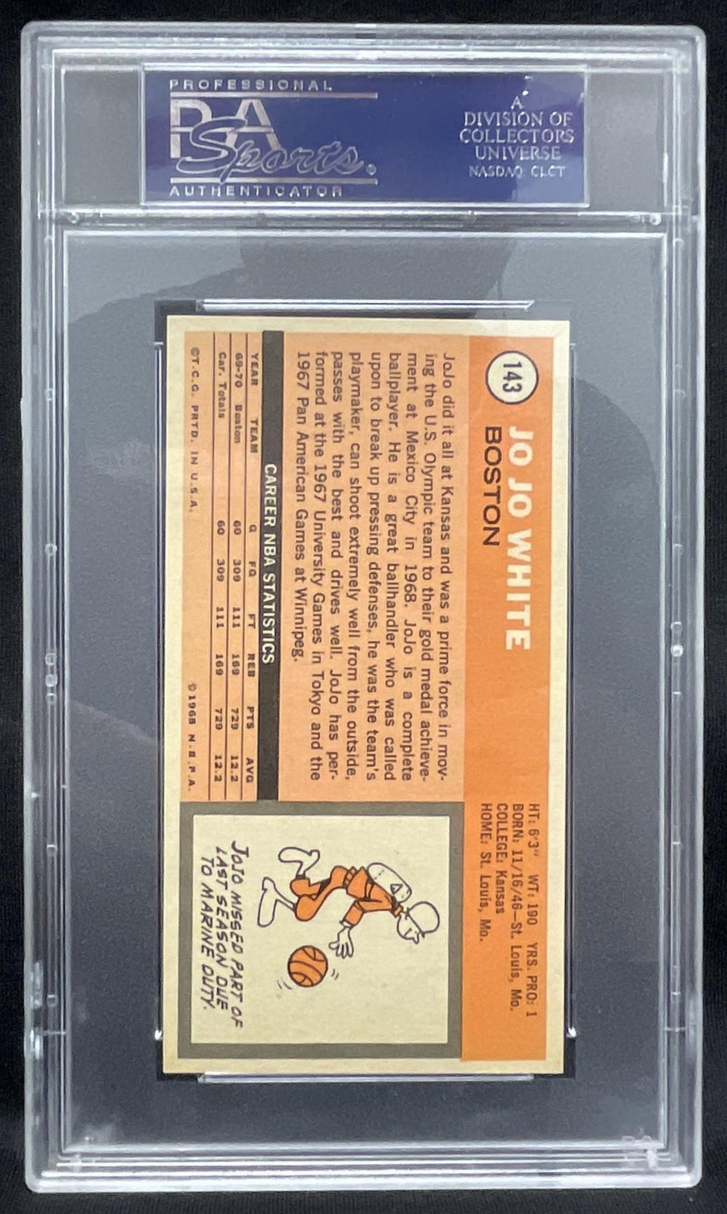 1970-71 Topps #143 Jo Jo White RC PSA 8