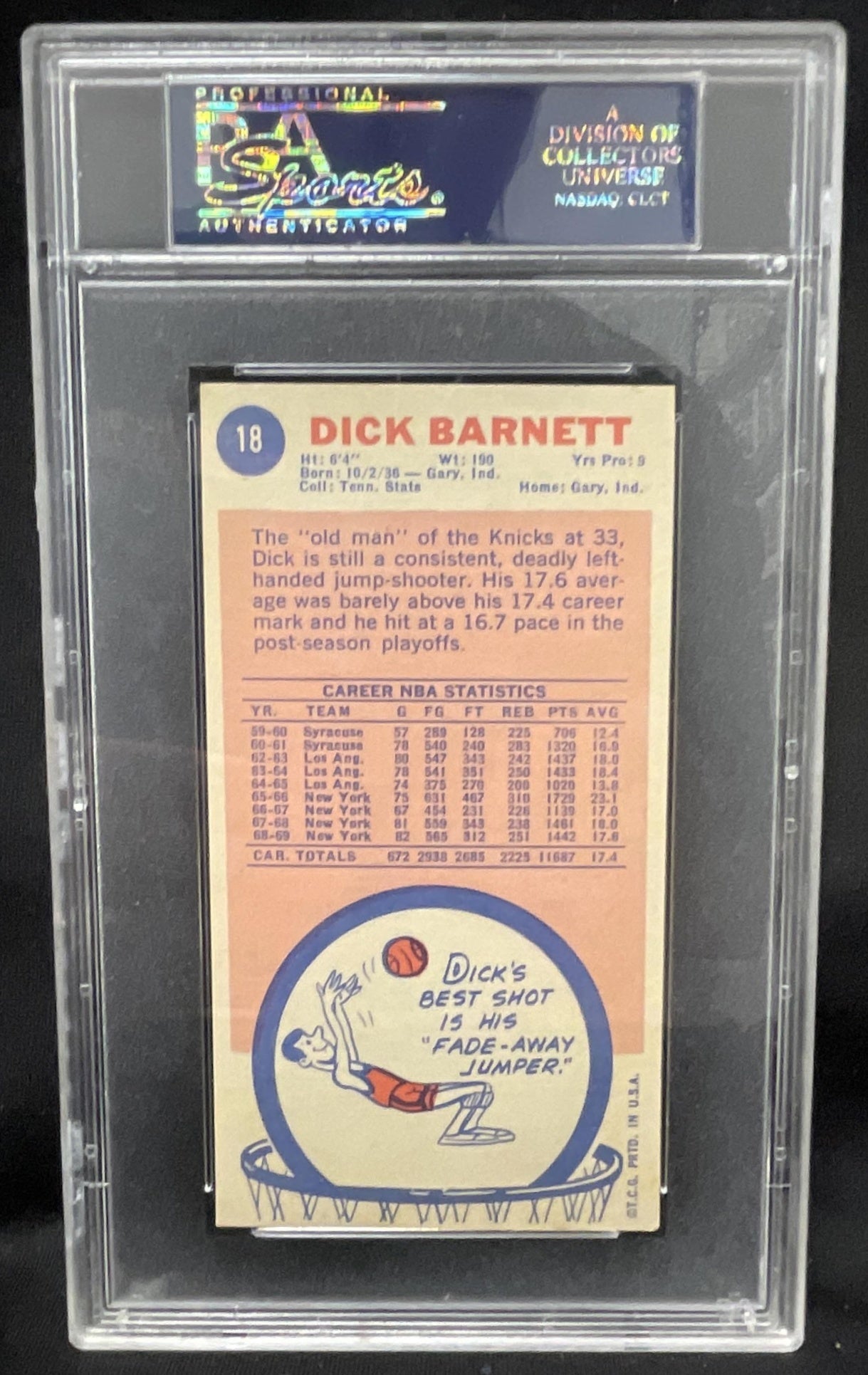 1969-70 Topps #18 Dick Barnett RC PSA 7
