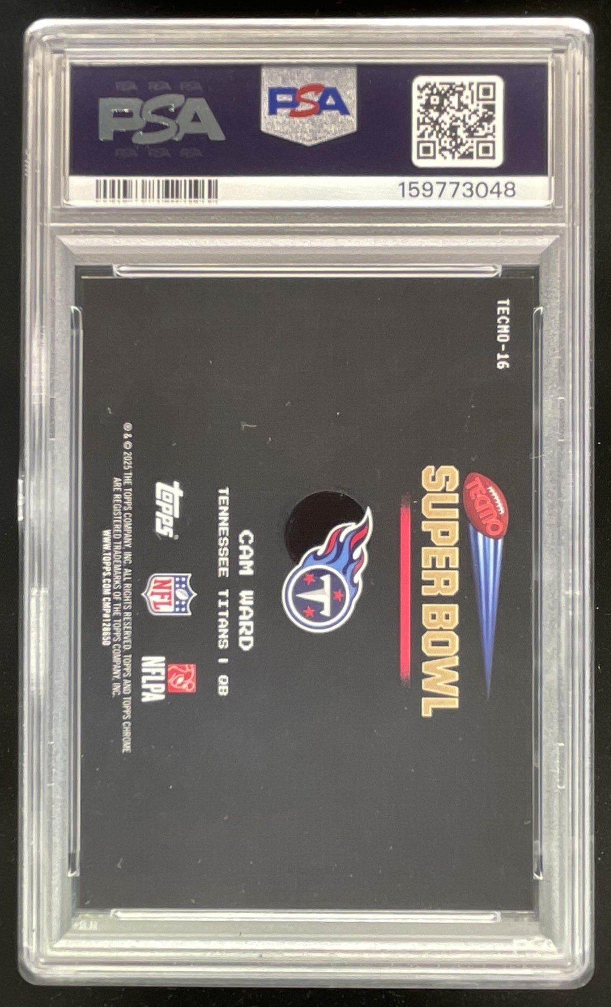 2025 Topps Chrome Tecmo Bowl #TECMO-16 Cam Ward RC SSP PSA 10