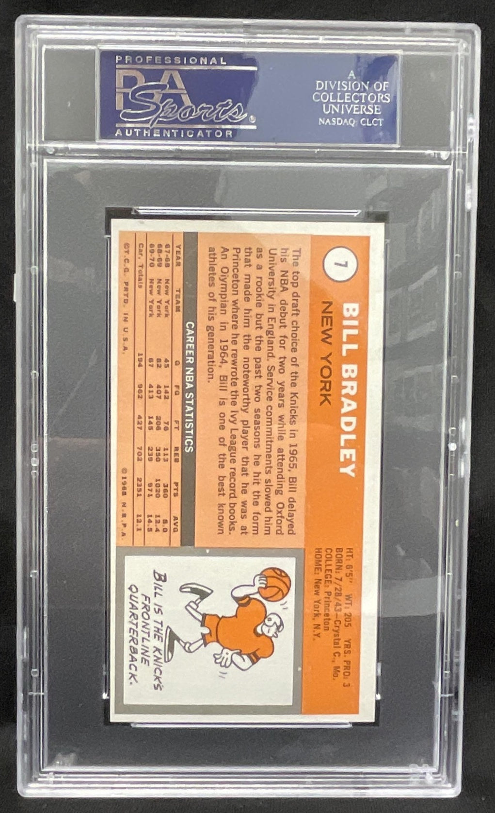 1970-71 Topps #7 Bill Bradley PSA 8