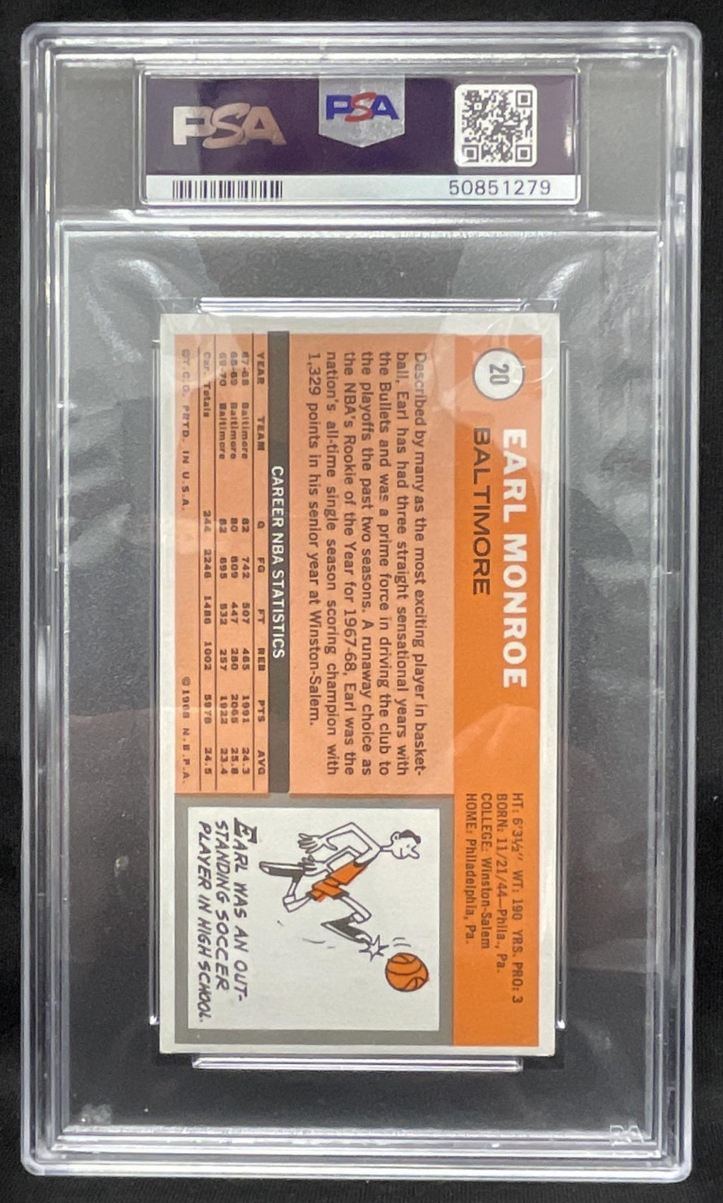 1970-71 Topps #20 Earl Monroe PSA 8