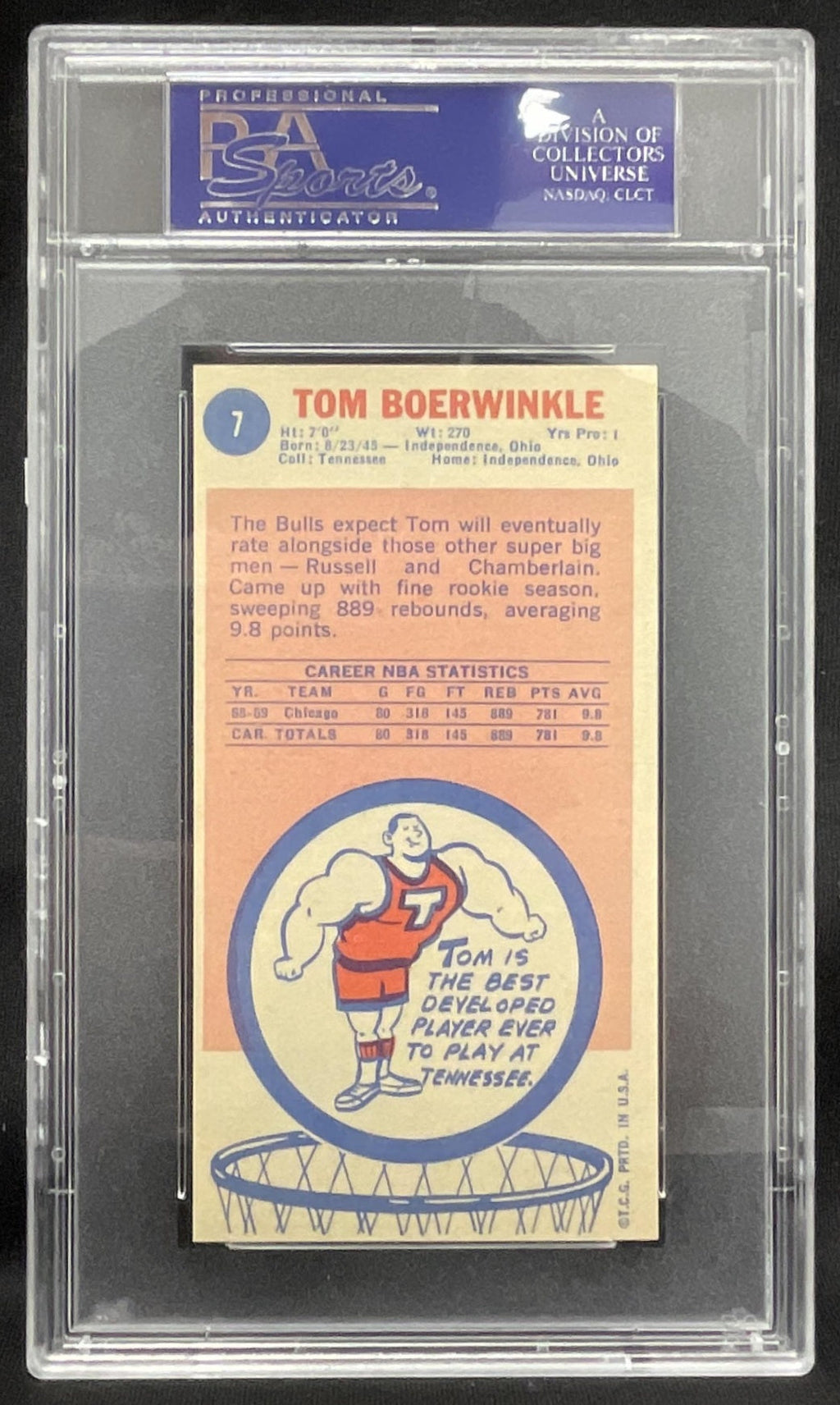1969-70 Topps #7 Tom Boerwinkle RC PSA 8.5