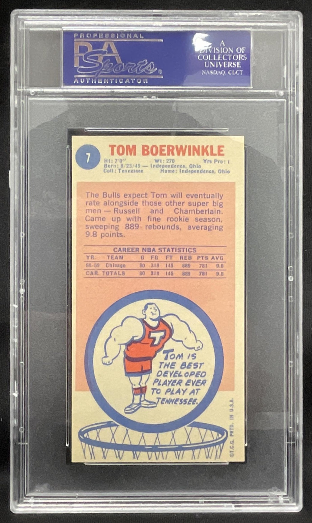 1969-70 Topps #7 Tom Boerwinkle RC PSA 8.5