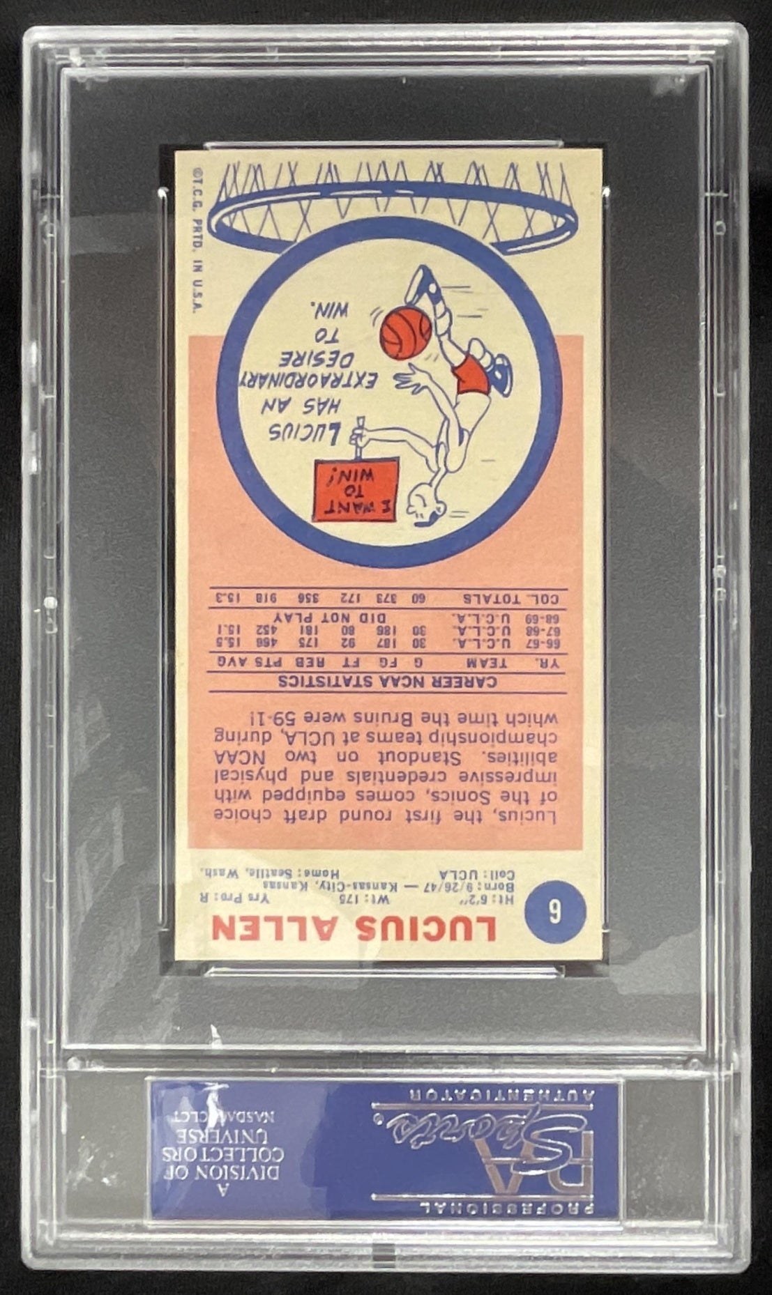 1969-70 Topps #6 Lucius Allen RC PSA 8