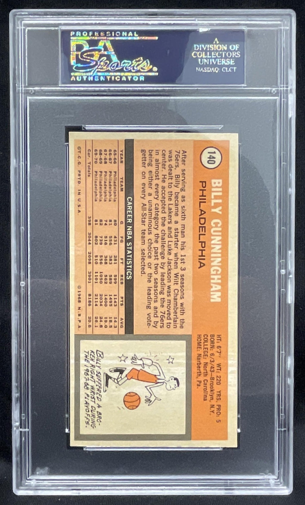 1970-71 Topps #140 Billy Cunningham PSA 8