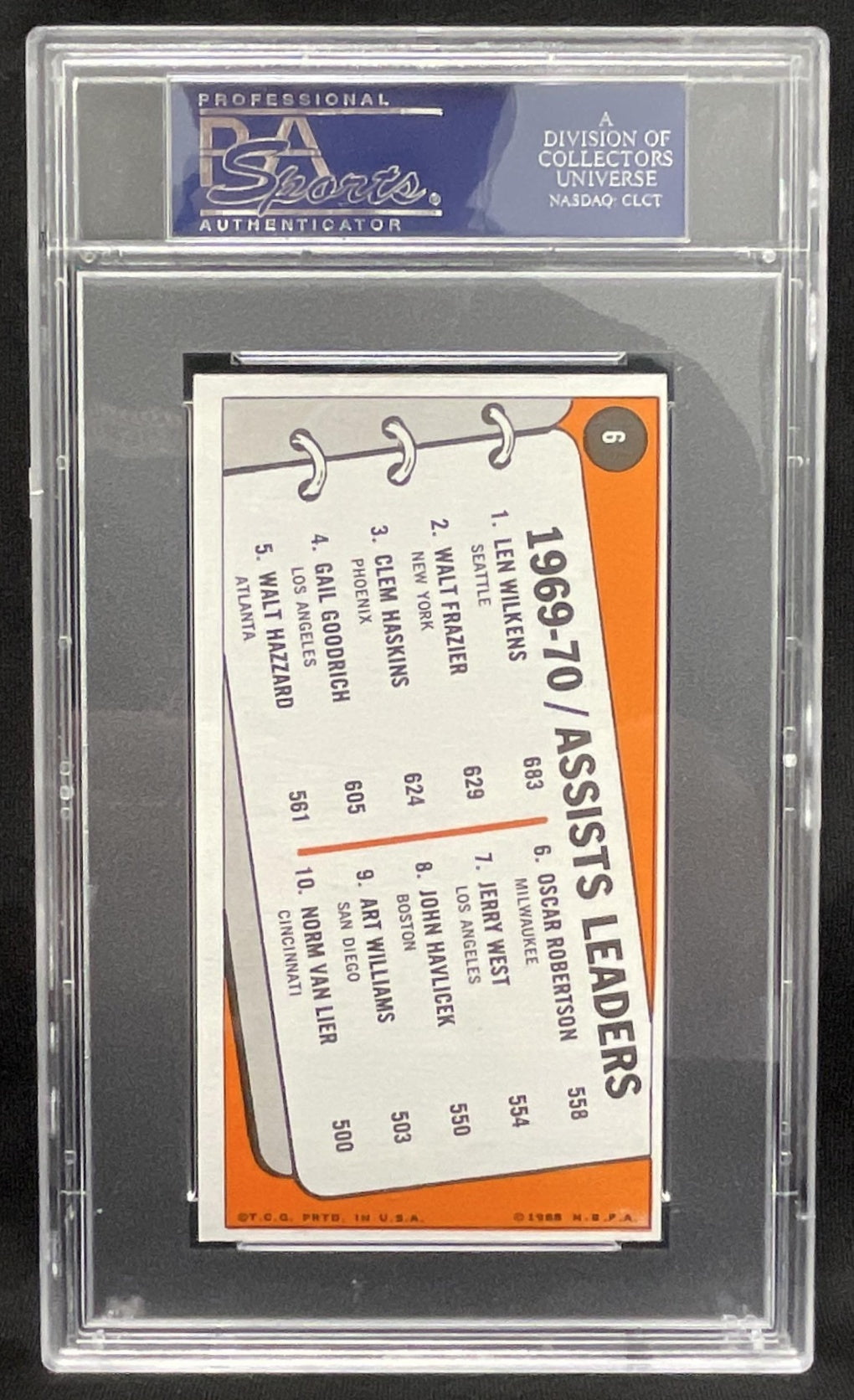 1970-71 Topps #6 Len Wilkens Walt Frazier Clem Haskins SP League Leaders PSA 8