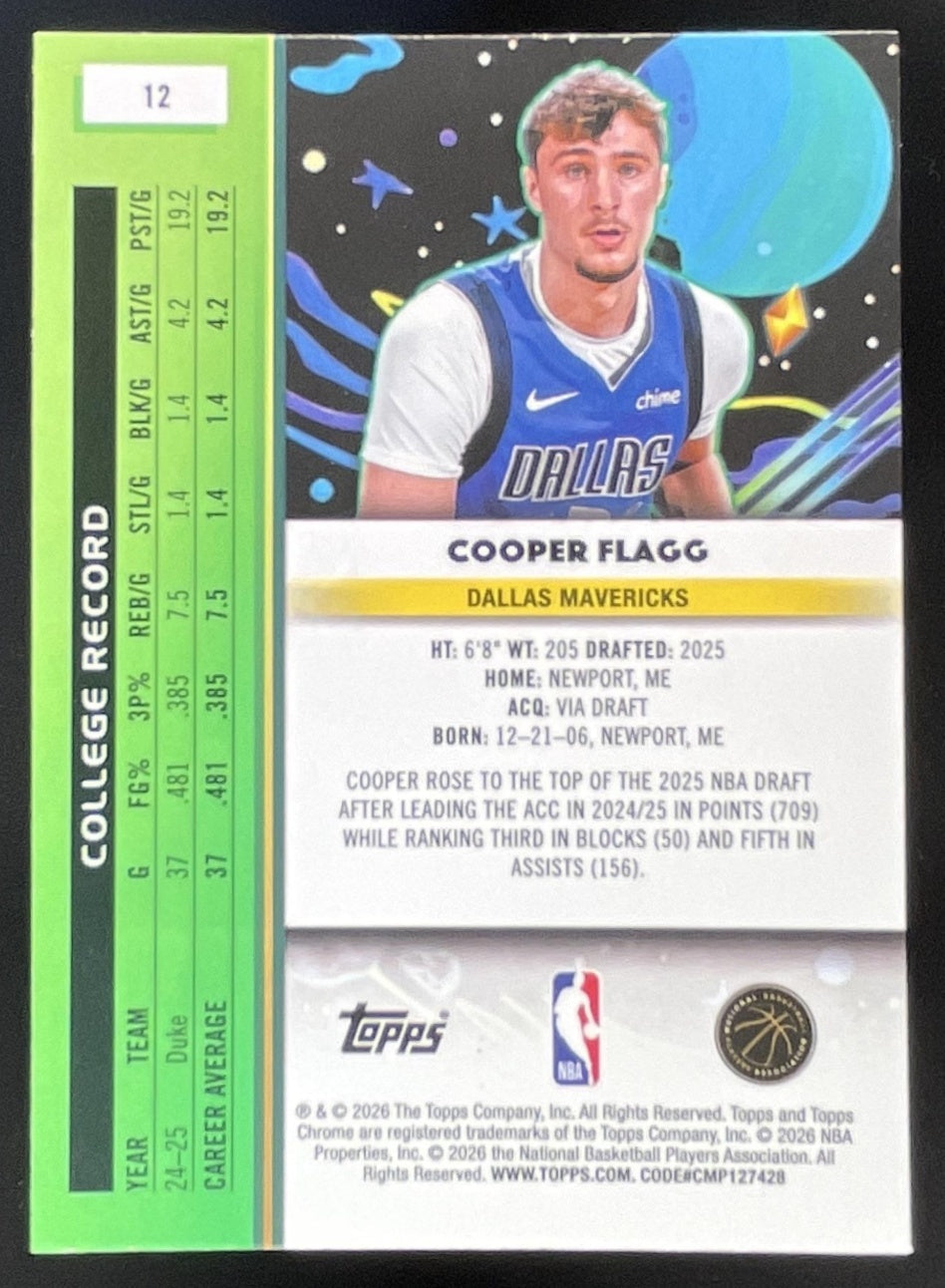2025-26 Topps Cosmic Chrome Nucleus Refractor #12 Cooper Flagg RC