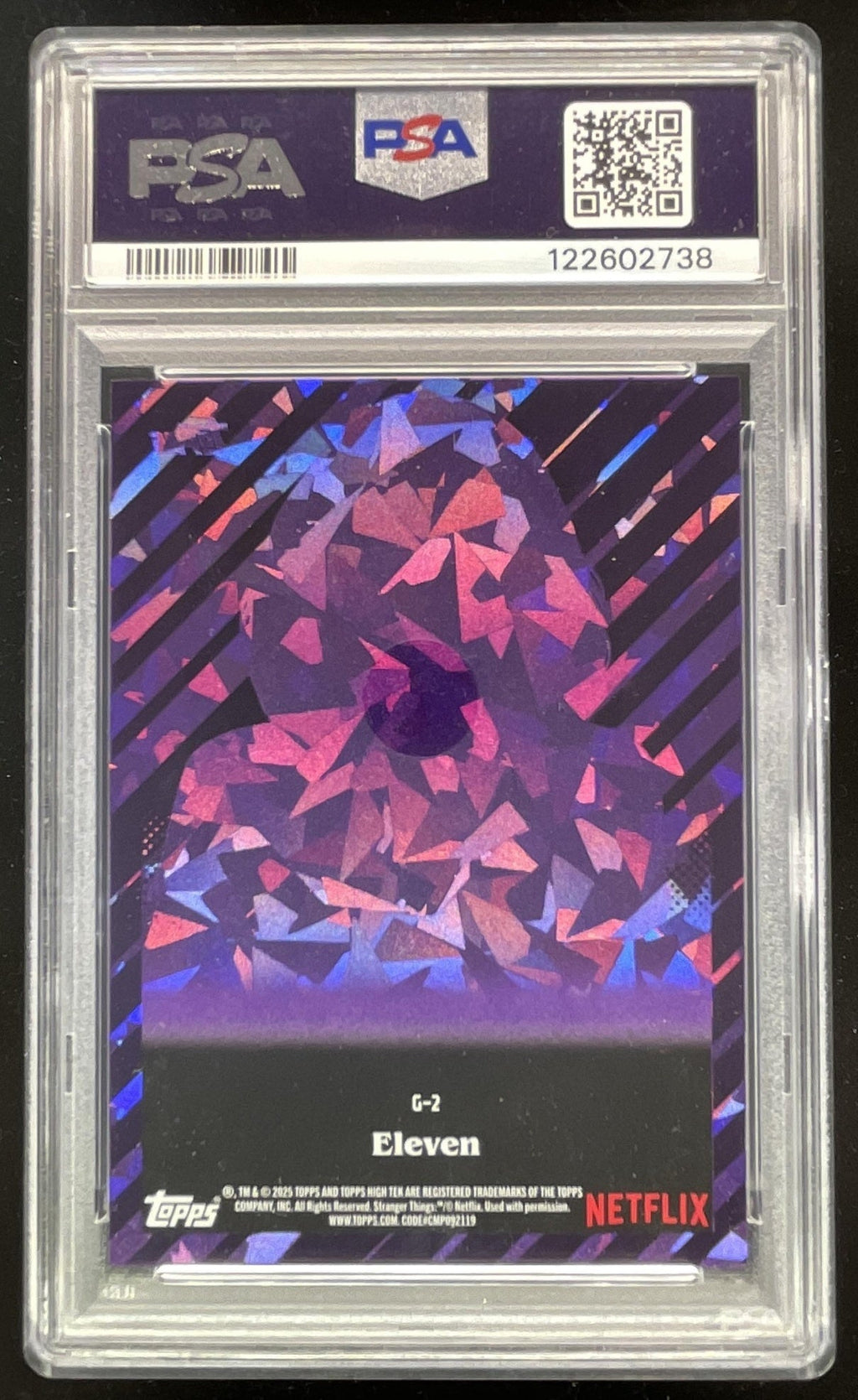 2025 Topps High Tek Stranger Things Glam Purple #G2 Eleven /11 PSA 10