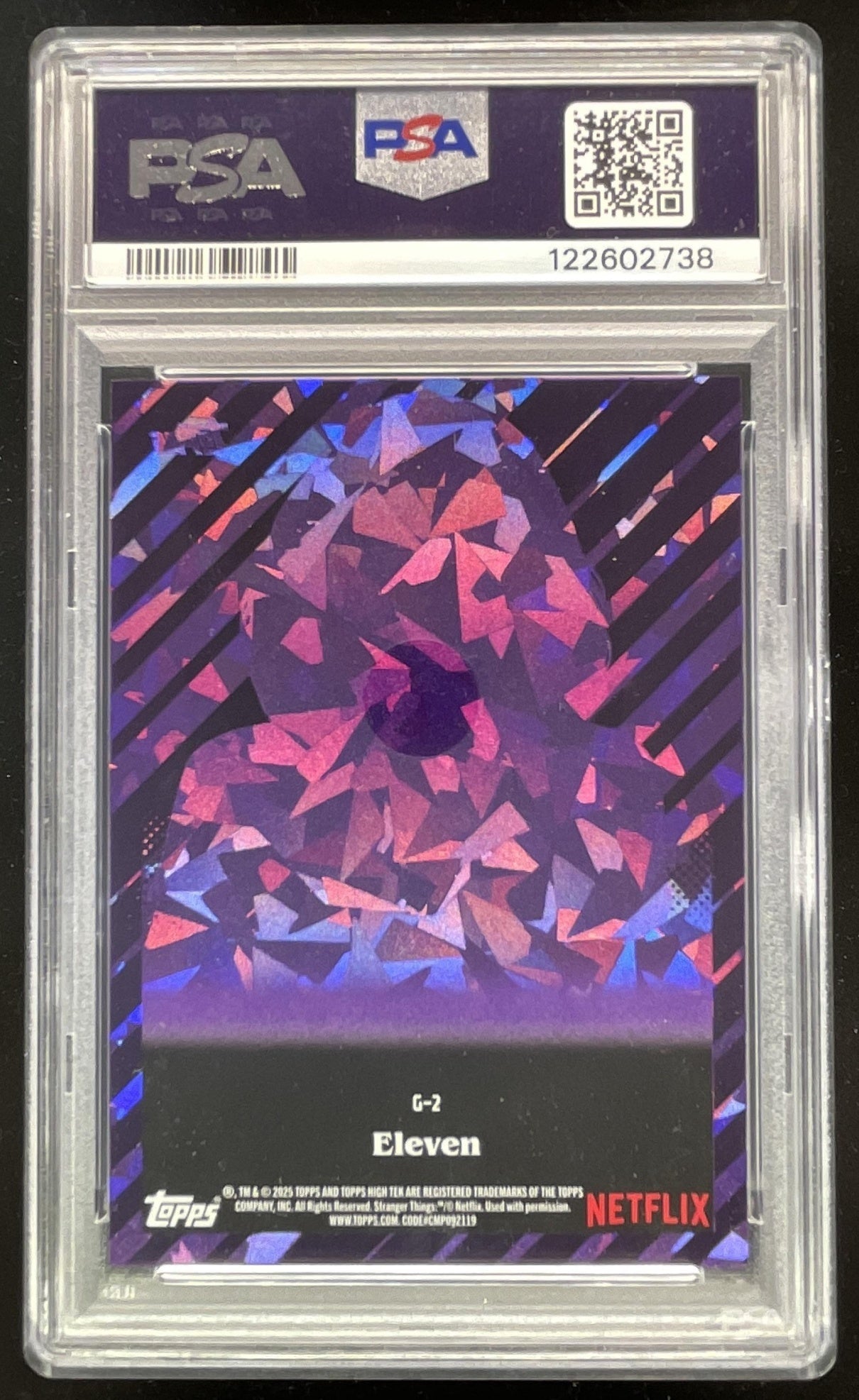 2025 Topps High Tek Stranger Things Glam Purple #G2 Eleven /11 PSA 10