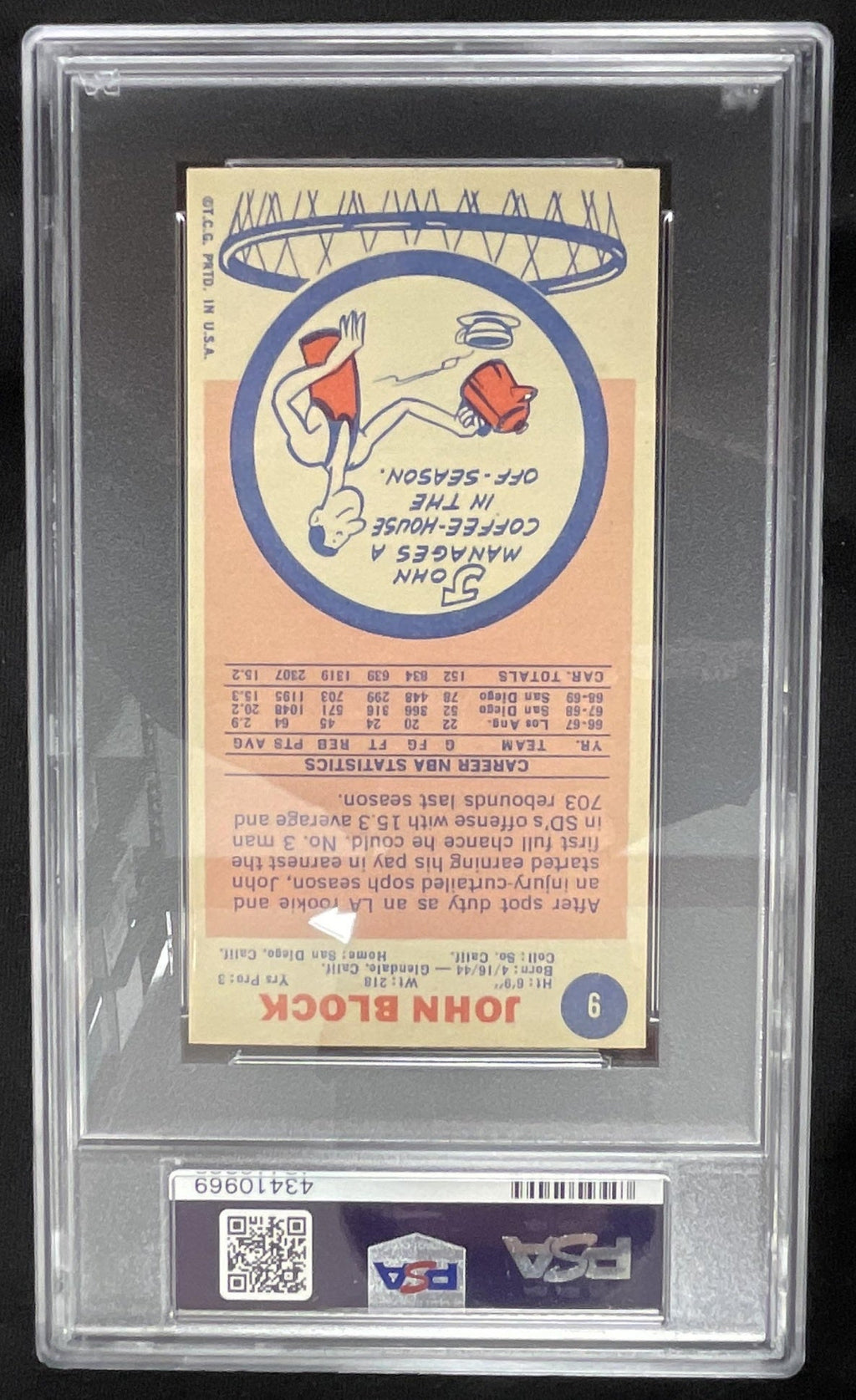 1969-70 Topps #9 John Block RC PSA 8.5