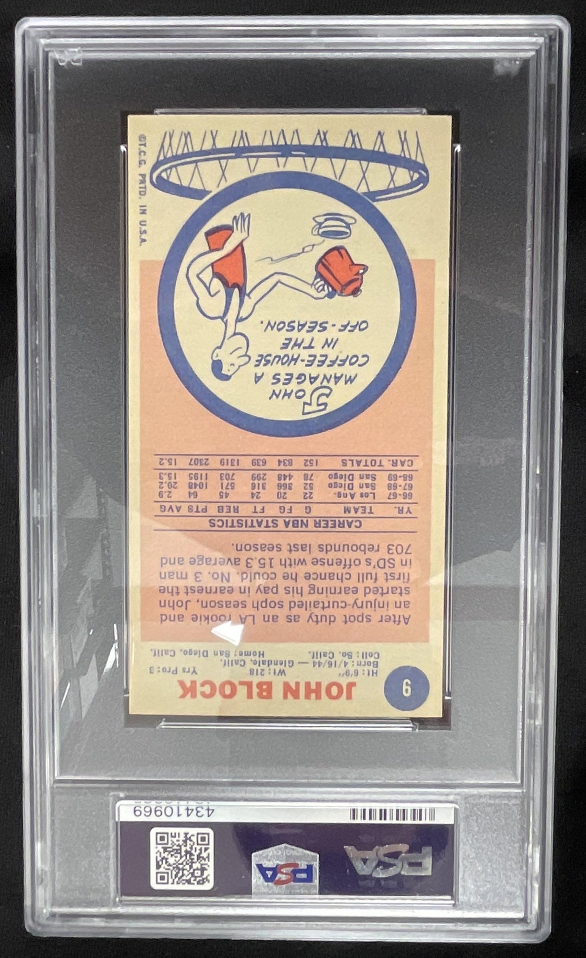 1969-70 Topps #9 John Block RC PSA 8.5