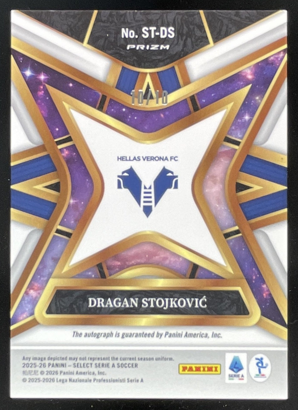 2025-26 Panini Select Stars Signatures Gold #29 Dragan Stojkovic Auto /10