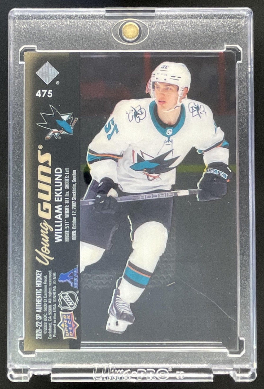 2021-22 SP Authentic Upper Deck Young Guns Acetate #475 William Eklund RC
