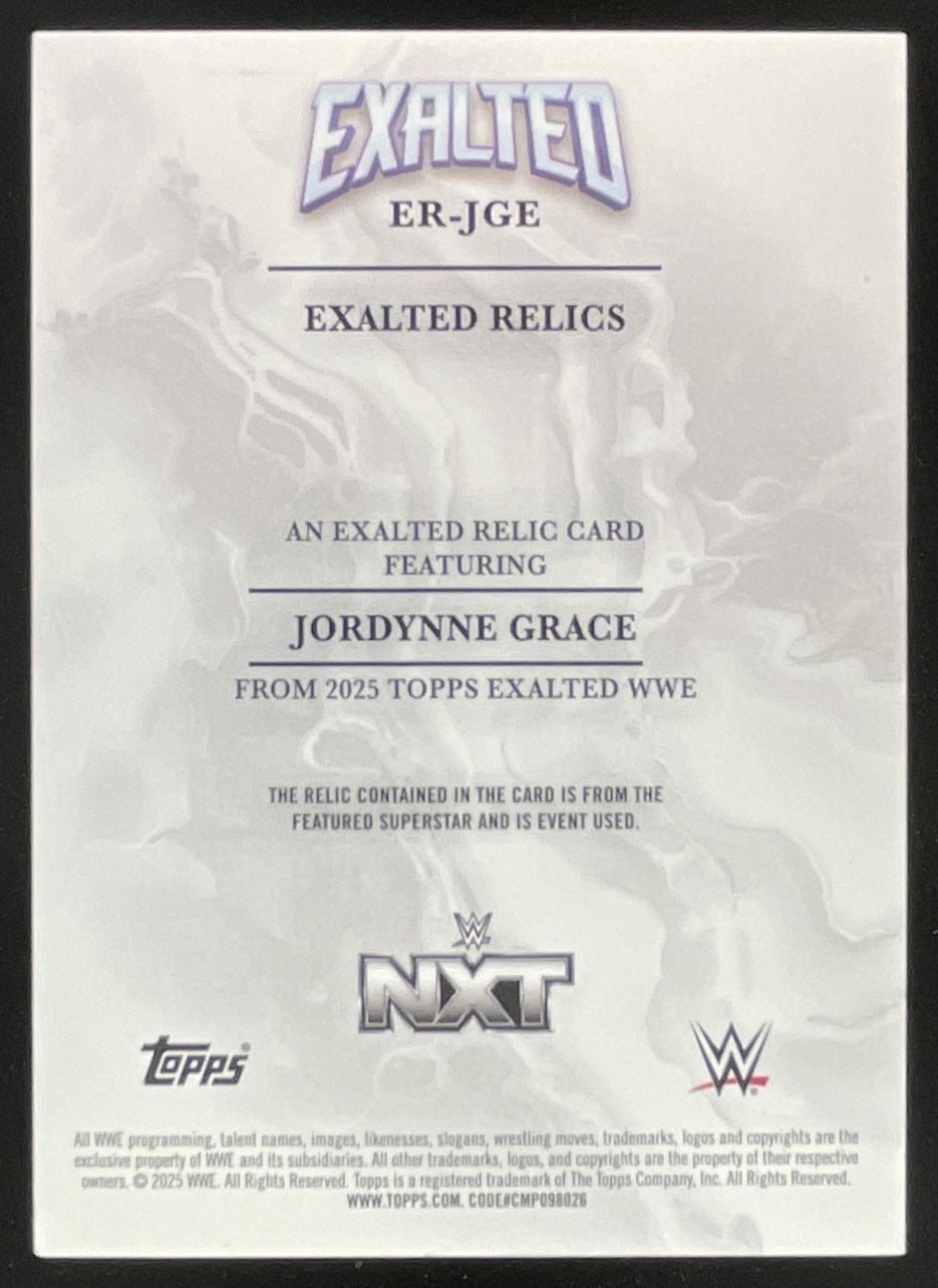 2025 Topps Exalted Exalted Relics Red #ER-JGE Jordynne Grace RC /5