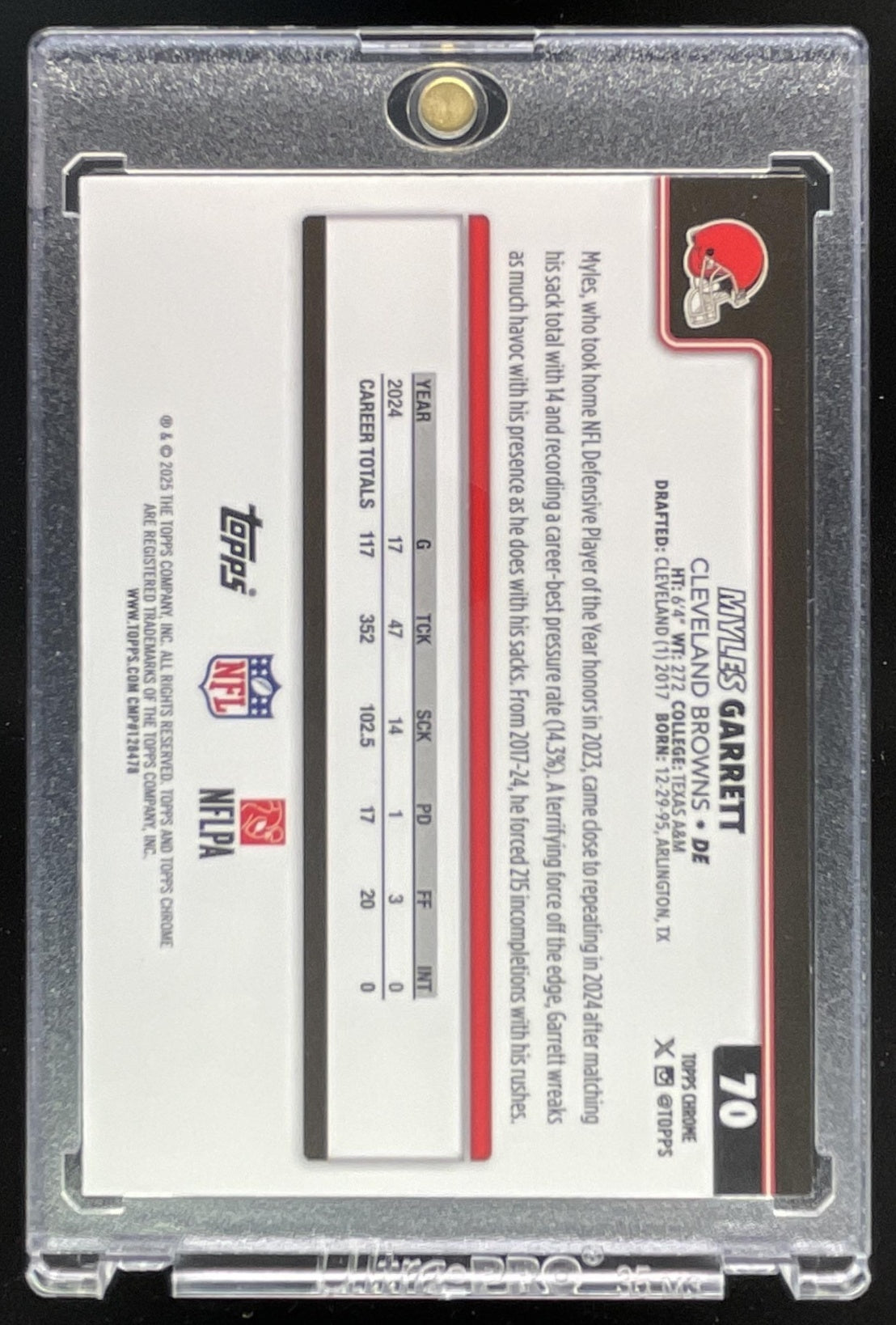 2025 Topps Chrome Team Camo Variation #70 Myles Garrett SP