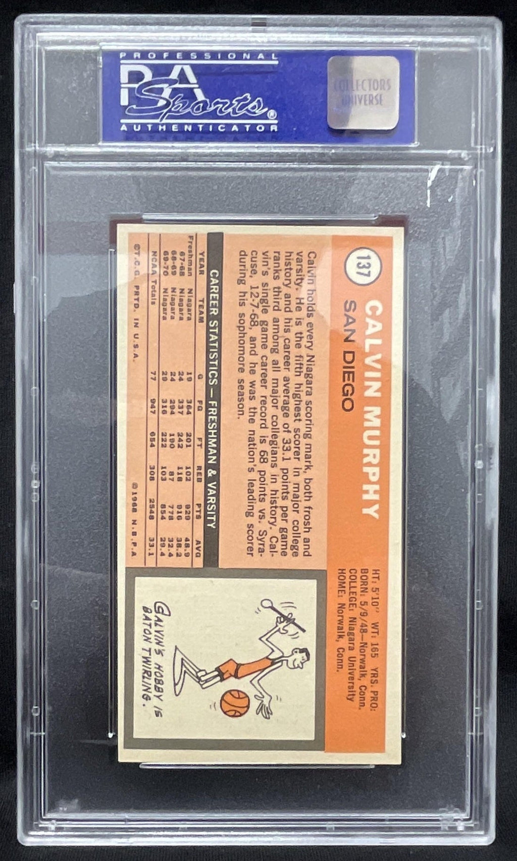 1970-71 Topps #137 Calvin Murphy RC PSA 8