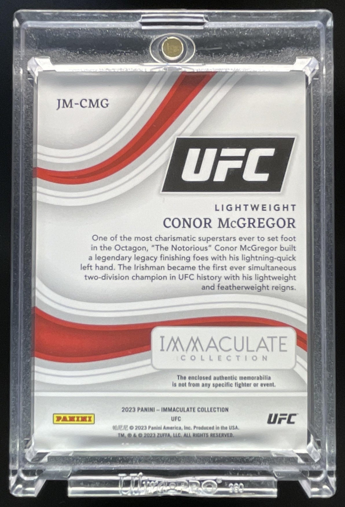 2023 Immaculate Collection UFC Jumbo Memorabilia Hats Prime Conor McGregor /6