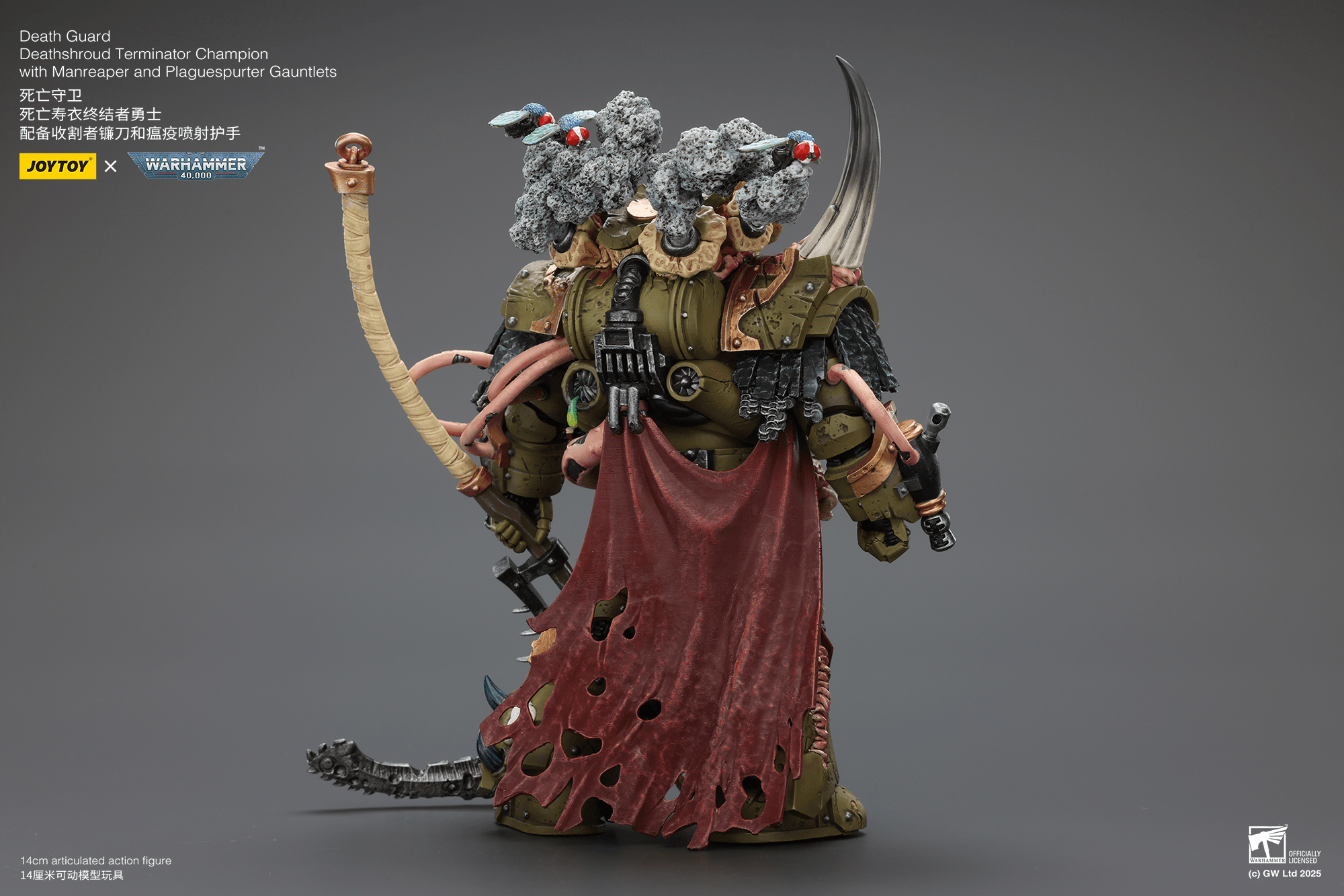 Death Guard Deathshroud Terminator Champion with Manreaper and Plaguespurter Gauntlets