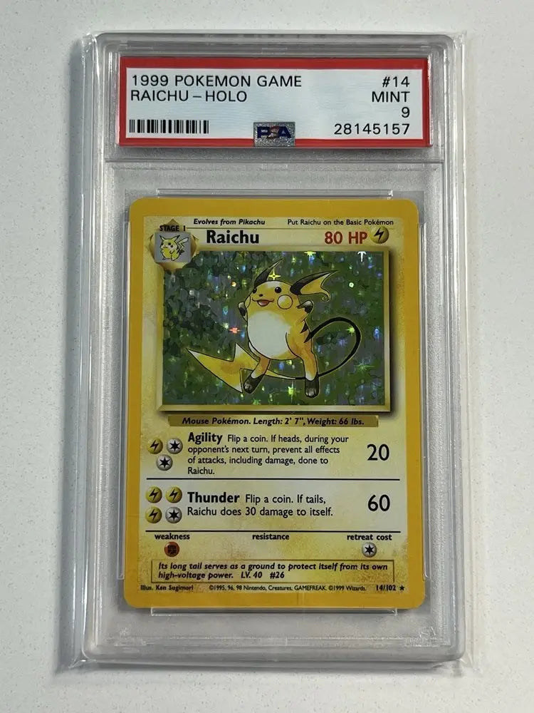 PSA 9 -1999 POKEMON GAME #14 RAICHU-HOLO