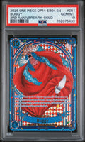 BUGGY 3RD ANNIVERSARY-GOLD 2026 ONE PIECE OP14-EB04-THE AZURE SEA'S SEVEN PSA GEM MT 10