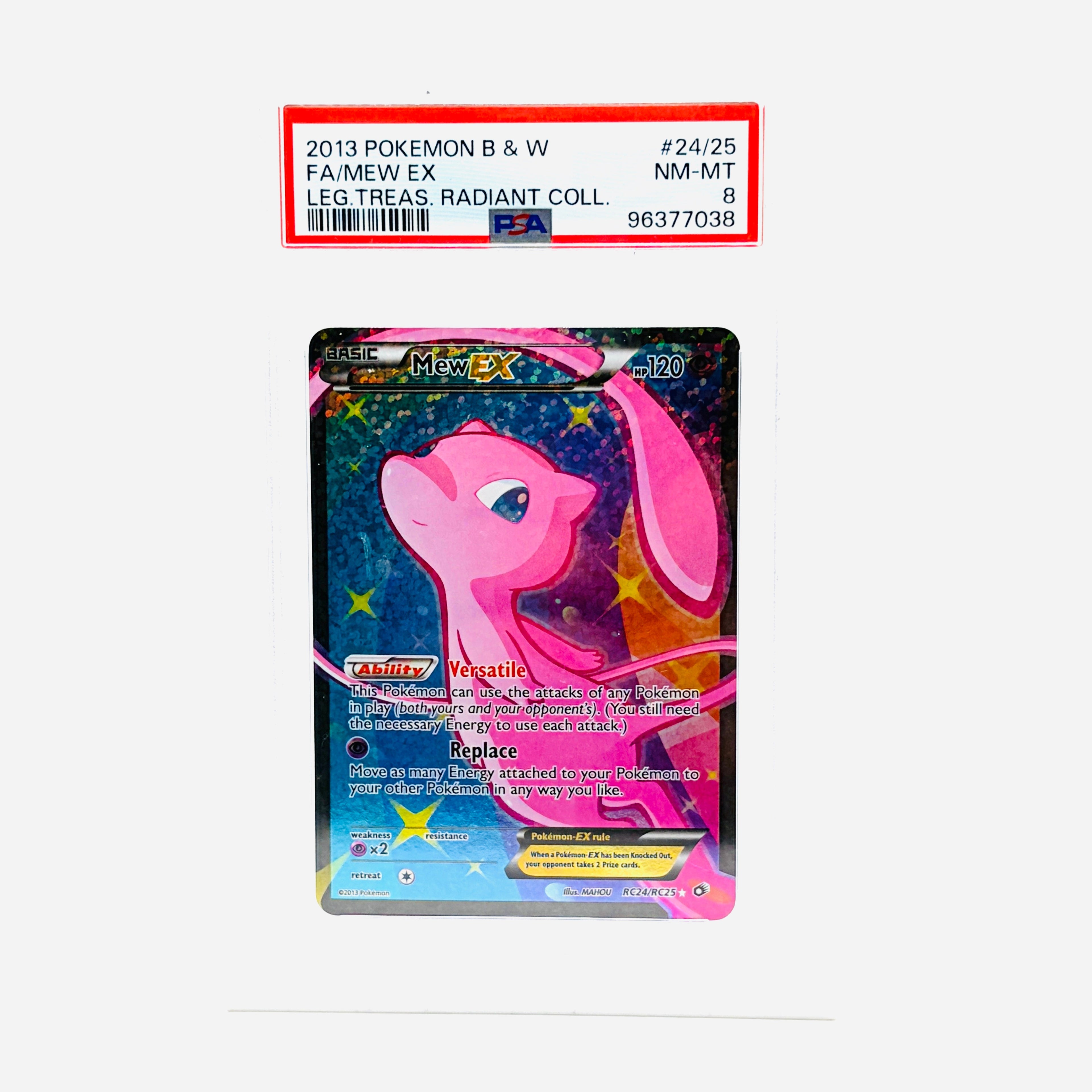 PSA 8 Mew EX Full Art - 2013 Pokemon Legendary Treasures Radiant Collection