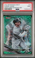 Aaron Judge 2022 Bowman's Best Green Mini Diamond Refractor #'d 04/99 PSA 9