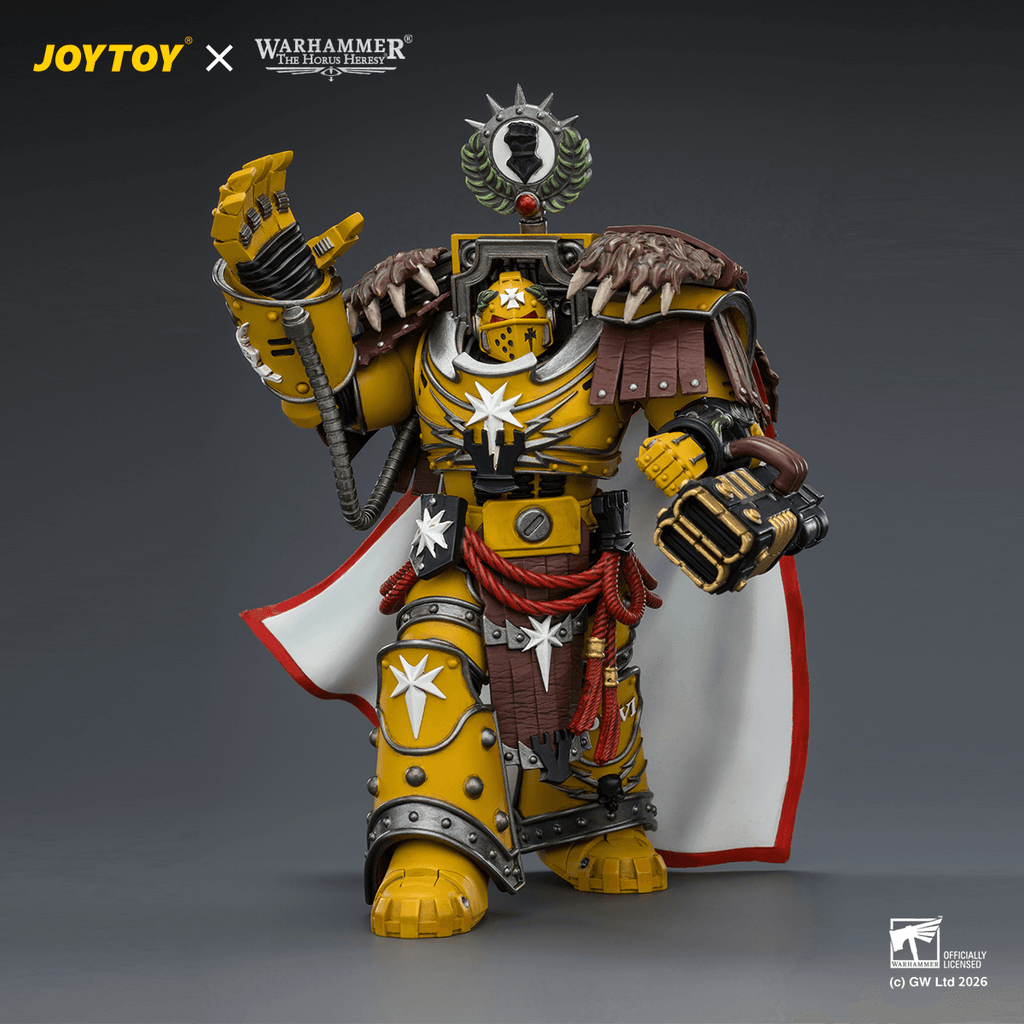 Imperial Fists Lord Castellan Evander Garrius, The Tyrant of Cthonia with the Subjugator and Incineratus