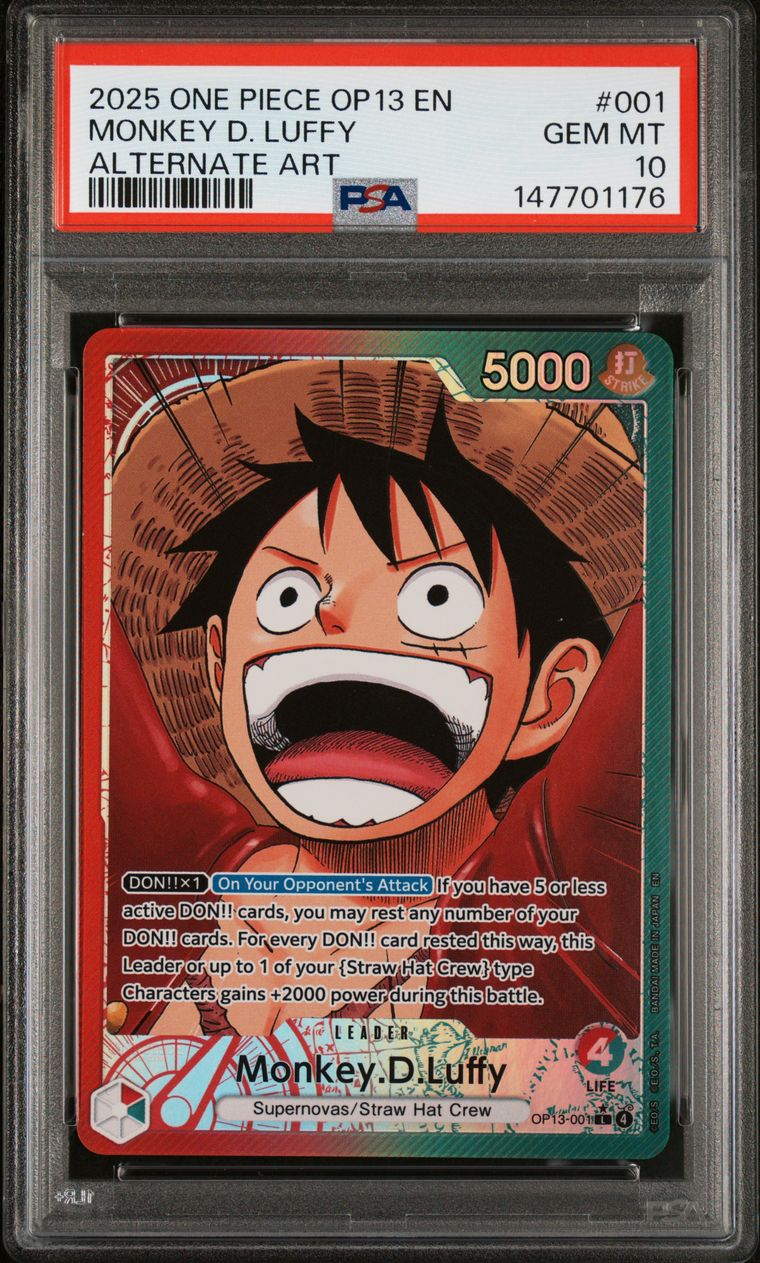 PSA & Beckett 10 Slab Club - Tier 2 (One Piece Monthly Subscription)