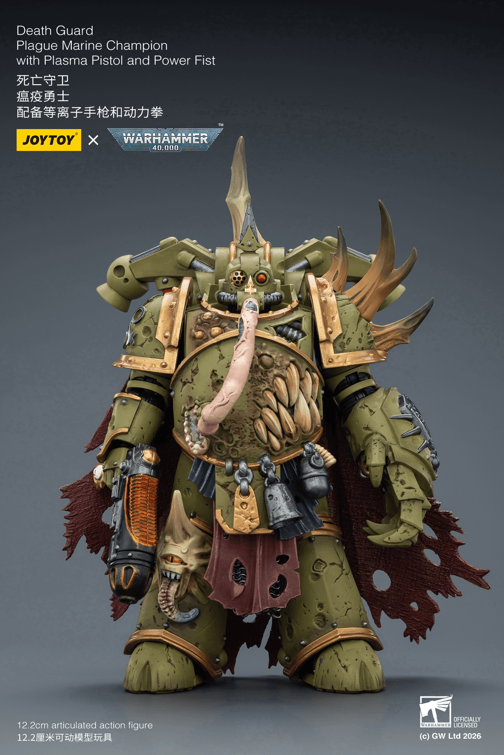 Death Guard Plague Marine Champion with Plasma Pistol and Power Fist