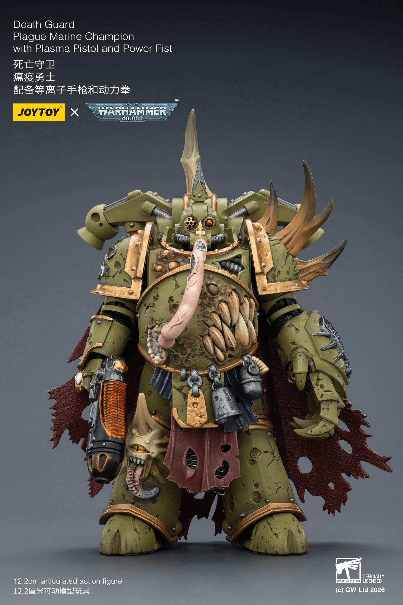 Death Guard Plague Marine Champion with Plasma Pistol and Power Fist