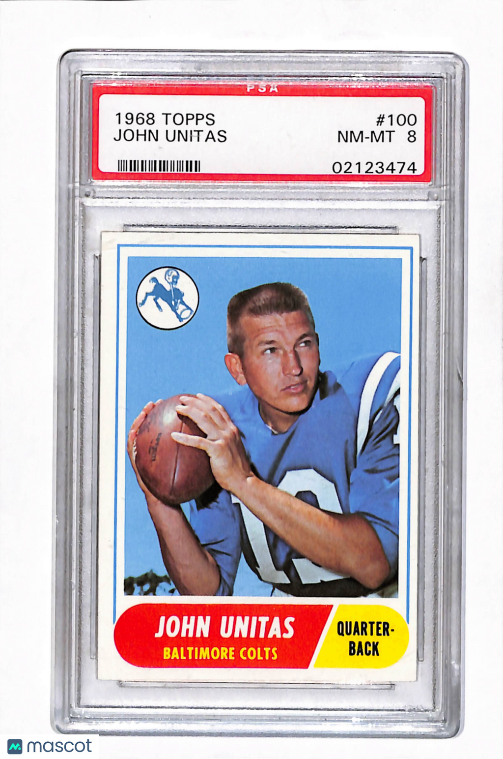 1968 Topps John Unitas #100 PSA 8