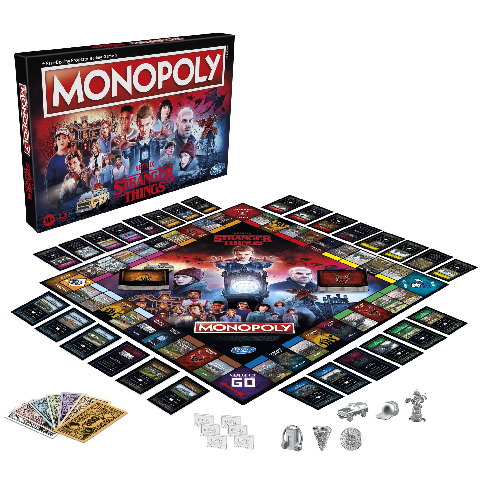 Monopoly: Netflix Stranger Things Edition Board Game For Adults And Teens Ages 14+, Game For 2-6 Players, Inspired By Stranger Things Season 4, Multicolor