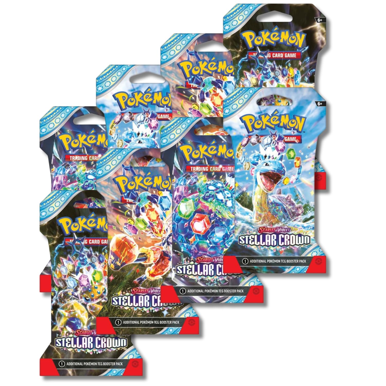 TCG: Scarlet & Violet Stellar Crown Boosterpacks, 8 Packs (80 Karten)