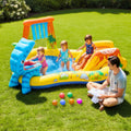 Toy Imagine 8.2Ft Dinosaur Inflatable Play Center Pool With Slide Water Spray And 6 Balls Kids Outdoor Garden Swimming Pool Mult
